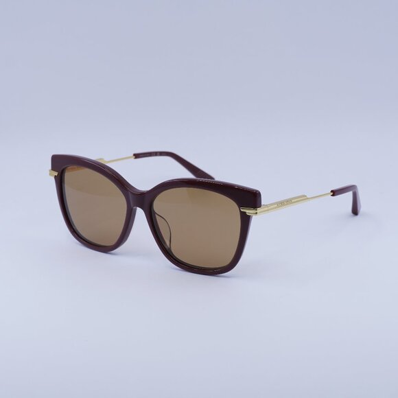 🕶️ New Bottega Veneta BV1296SA 004 Sunglasses - Bordeaux/Gold Frame - Picture 1 of 10